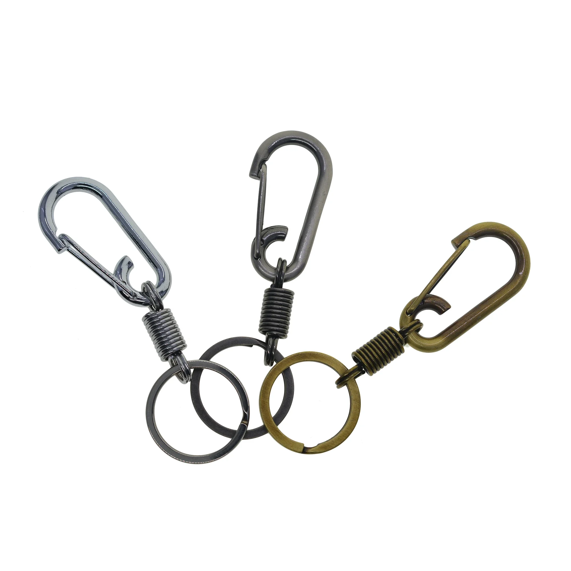 Silver Bronze Gunmetal Heavy Duty Spring Carabiner Super Strong Steel Quick Release Snap Hook Clasp Keychain Keyring Key Holder