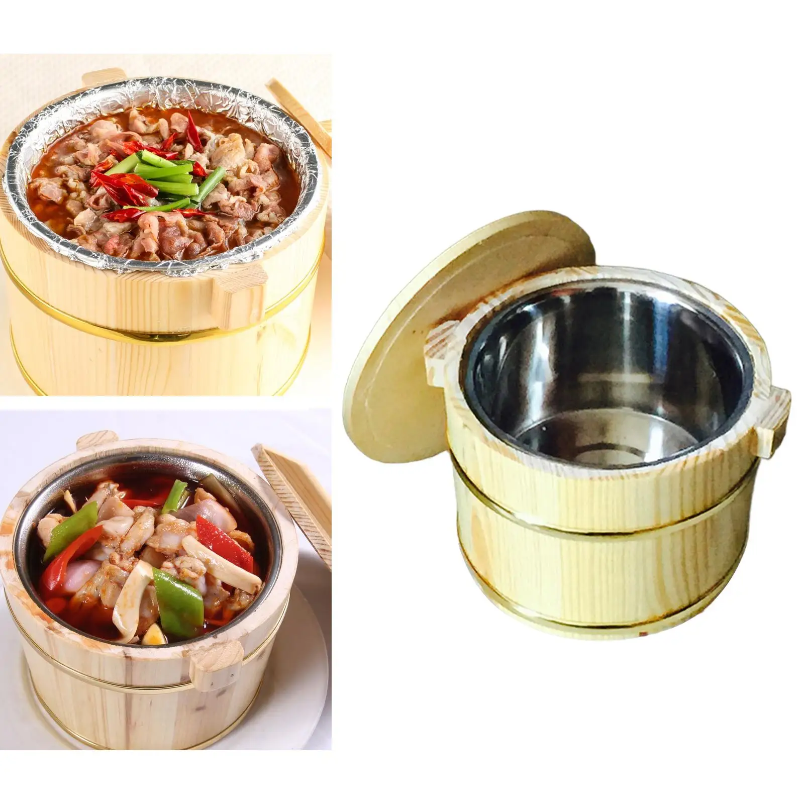 Japanese Rice Bucket Food Container Practical Multifunctional with Lid Unique Rice Mixing Bowl Rice Steamed Cask Sushi Rice Bowl