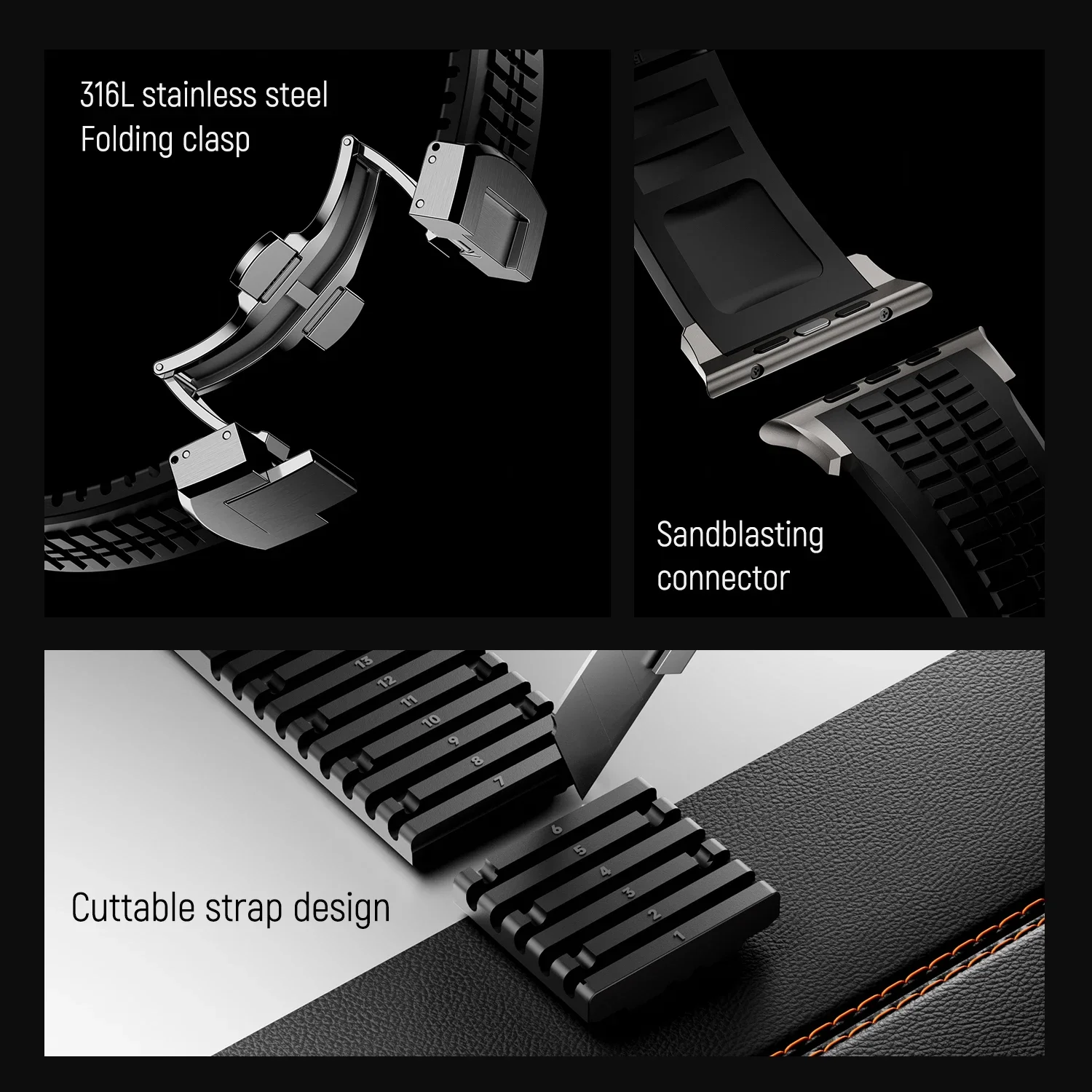 Apple Watch 46mm 45mm 44mm 42mm用ラバーバンド、Iwatch Ultra 2 1 