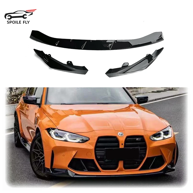 

For BMW G80 M3 G82 G83 M4 2021-2024 Car Front Lip Bumper Spoiler Glossy Black Lower Splitter Blade Protect Plate Body Kit