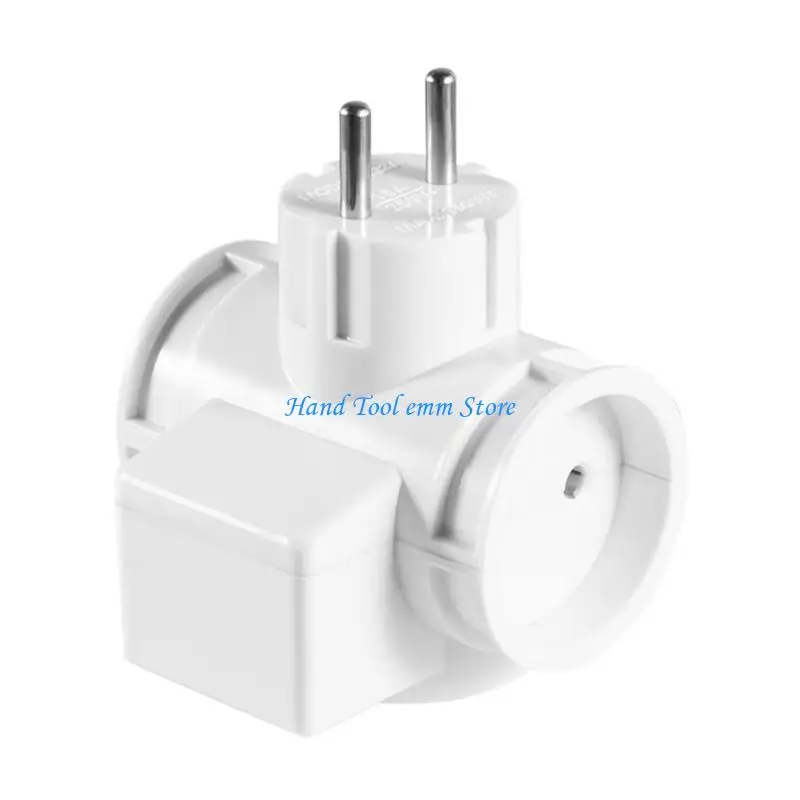 H37F Lightweight EU Plugs Adapter Socket with Overloads Protections Converts Socket into Three 16A 250V Travel Plugs
