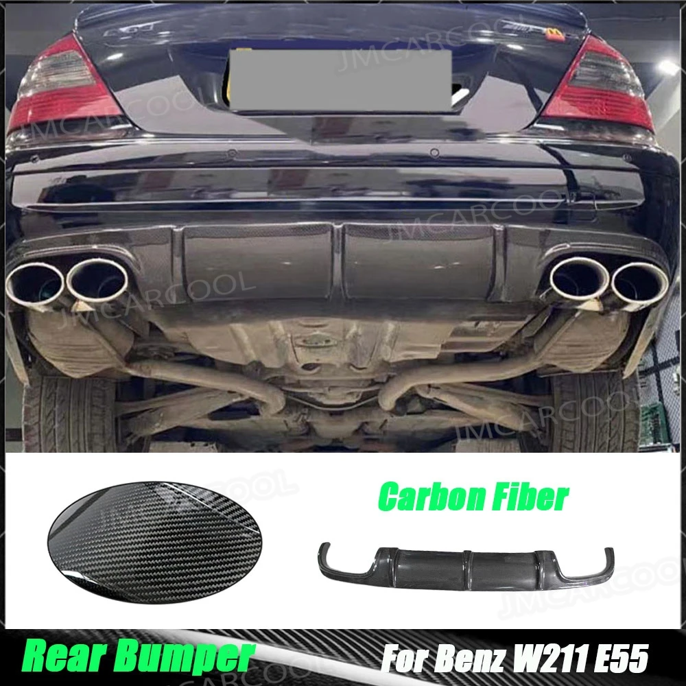 

Задний бампер из углеродного волокна, диффузор, спойлер, комплекты кузова для Benz W211 E55 AMG Sedan 2002-2006, автомобильный бампер