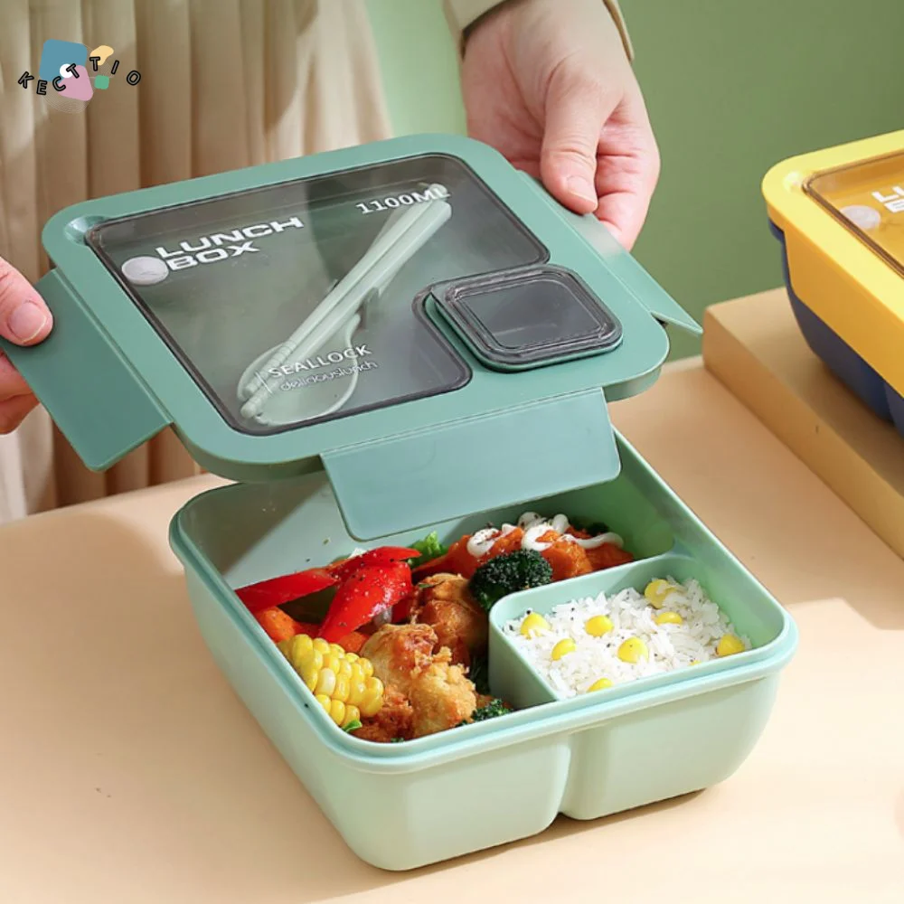 

Набор из 3-х герметичных контейнеров для еды, пригодных для микроволновой печи, с сумкой для ланча и столовыми приборами, пластиковые контейнеры для хранения продуктов с отделениями.