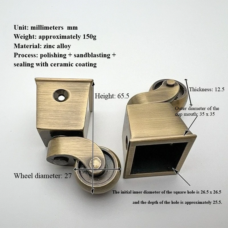 سبائك الزنك الخروع اكسسوارات الأثاث الجدول البيانو أريكة سرير المعادن العالمي الصامت الصينية سبائك الزنك الخروع #4