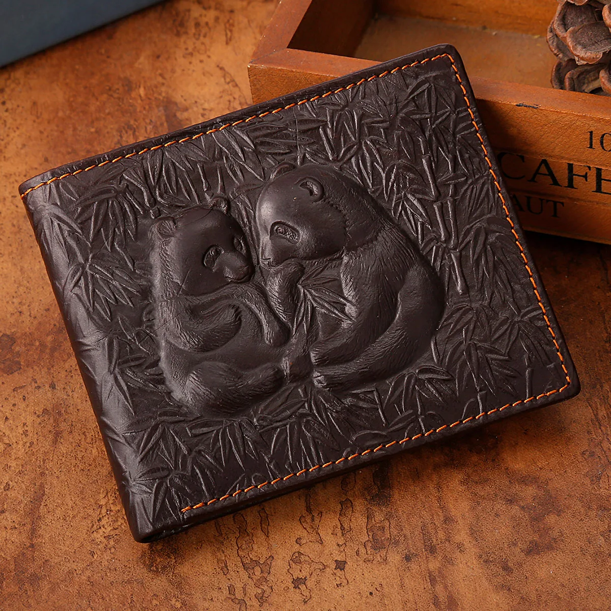 

Men's Vintage Genuine Leather Wallet 3D Printed Tiger Wallet Card Holder