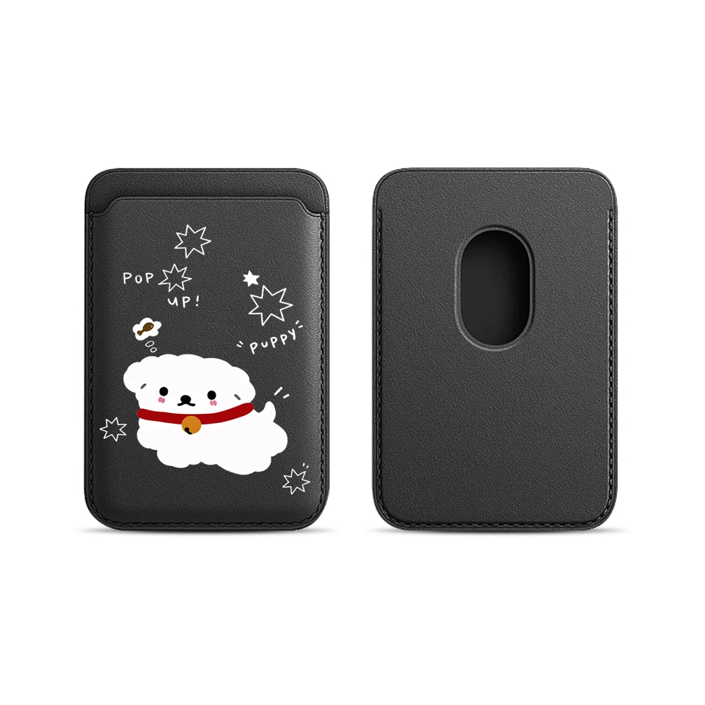 Amiable Dogs Niedliche Leder-Kartenhülle Telefonkartenhalter für Magnetische Hülle Geeignet für alle iPhones mit Magsafe-Kartenfunktion – Detail 9