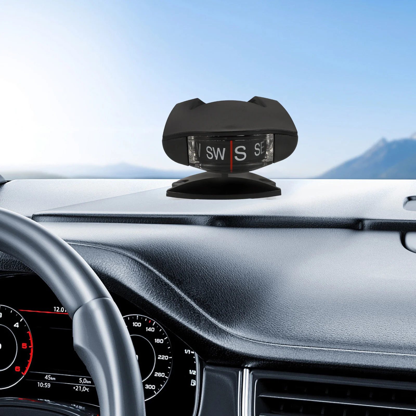 

Auto Compass Inclinometer Car Dashboard Portable Vehicle Navigation Safety Tool Multi-Use for Cars Motorcycles Boats Car Compass