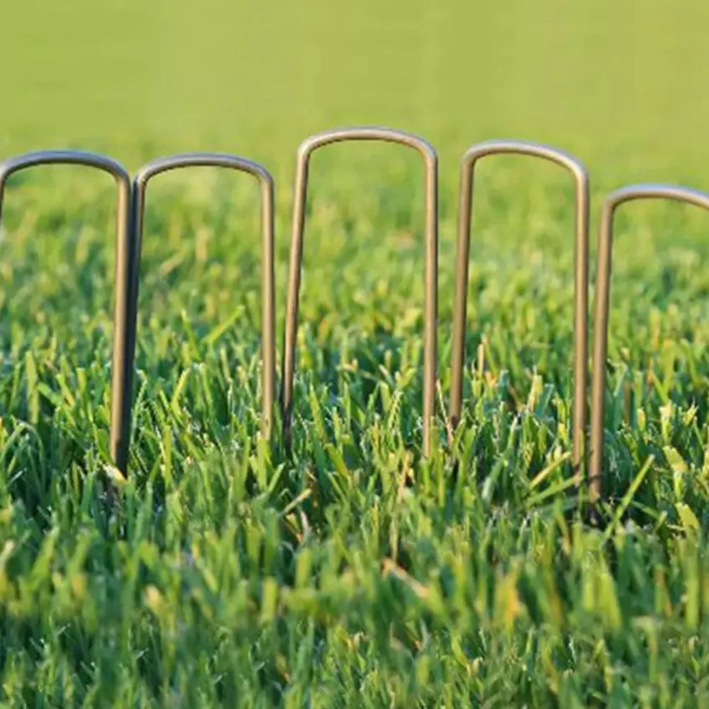 50Pcs U-Shaped Fixing Nails Steel Garden Pile 20Cm Professional Heavy Structure Fixing Turf Tool Weed Fabric Barrier Pins