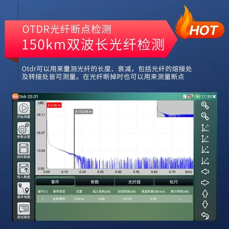 Full-function network monitoring professional otdr fiber optic time domain tester reflectometer breakpoint obstacle finder