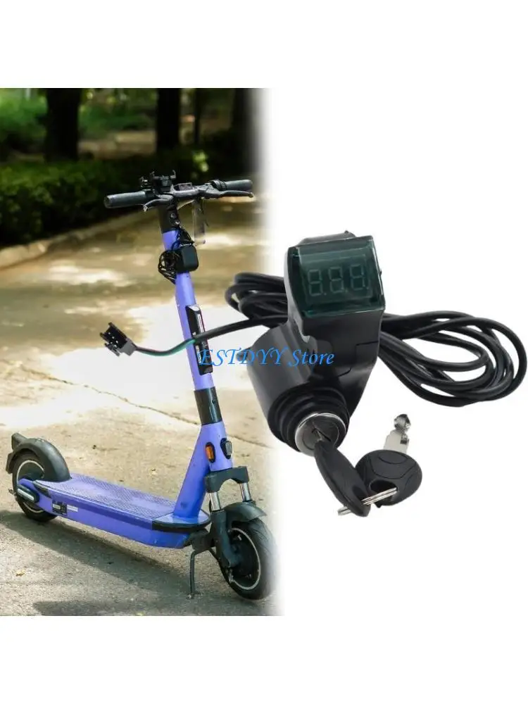 G6DE Electric Scooter Voltages Display with Lock for Electric Scooter, Electric Scooter Thumb Throttle with LED Display