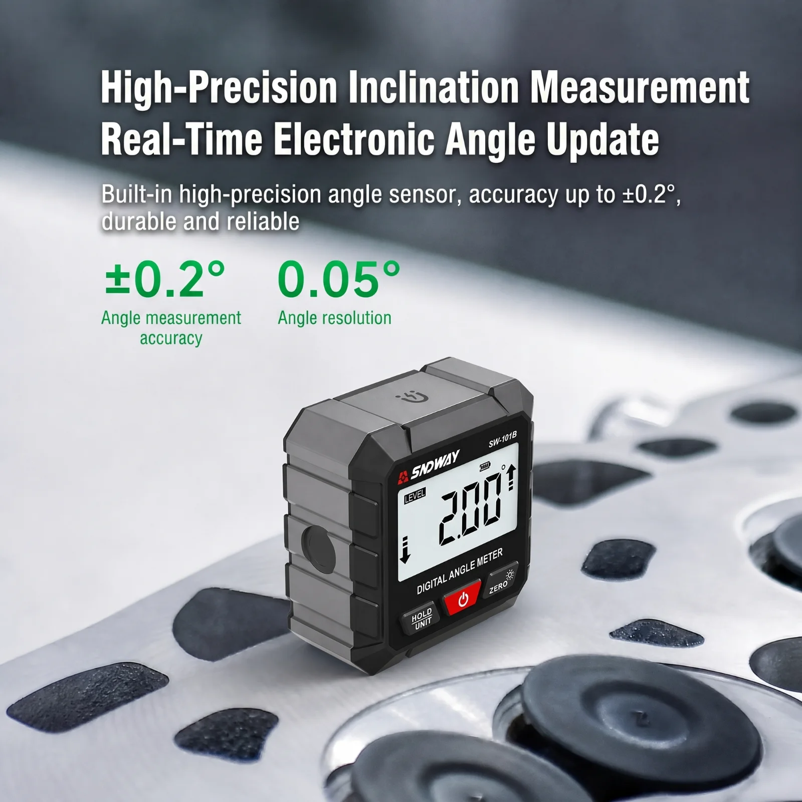 SNDWAY Digital Inclinometer 360° Laser Angle Protractor Dual Laser Lines Rechargeable Electronic Angle Finder for Woodworking