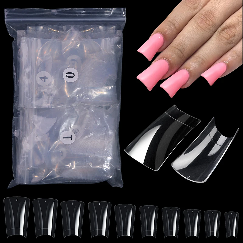 Misscheering 500pcs/bag Duck Bill Nail Acrylic False Nails Tips Press On Nails Shaped Fake Nails With Gel DIY Manicure Tools