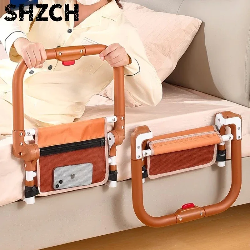 Foldable Bedside Assist Handle for Elderly People Anti-Slip Safety Support Rail Adjustable Standing Aid Tool Fall Prevention