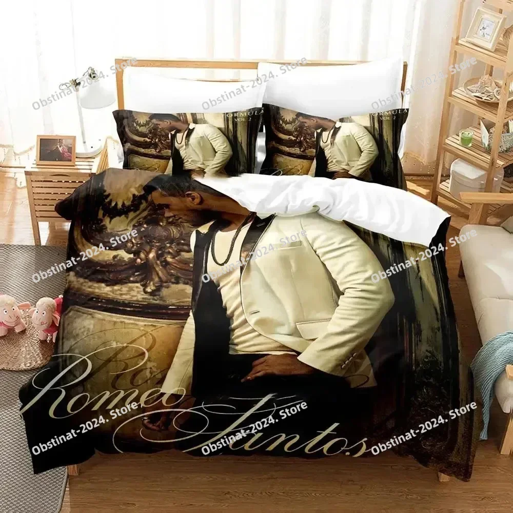 Singer Romeo Santos Bedding Set Printed Bed Set With Pillowcase Bed Duvet Cover Soft Single Double Queen Super King Size Bedroom