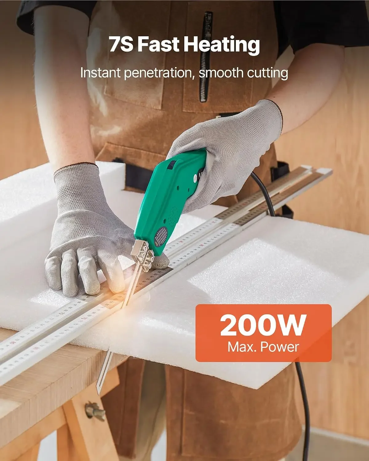 Hot Knife Foam Cutter, 200W Electric Foam Cutting Tool, 122℉ - 932℉ Adjustable Styrofoam Cutter with 6