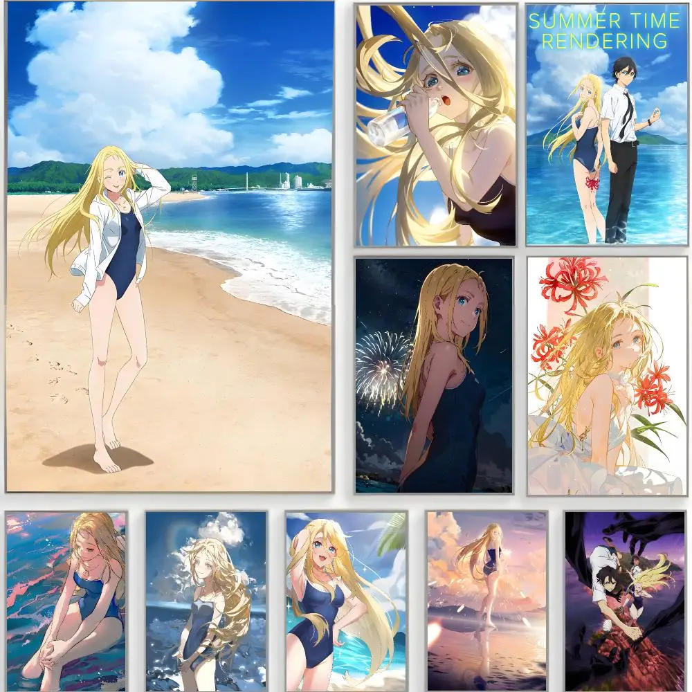 mystery anime s-Summer Time Rendering Poster Classic Wall Art  Home Decor  Peel and Stick Unframed