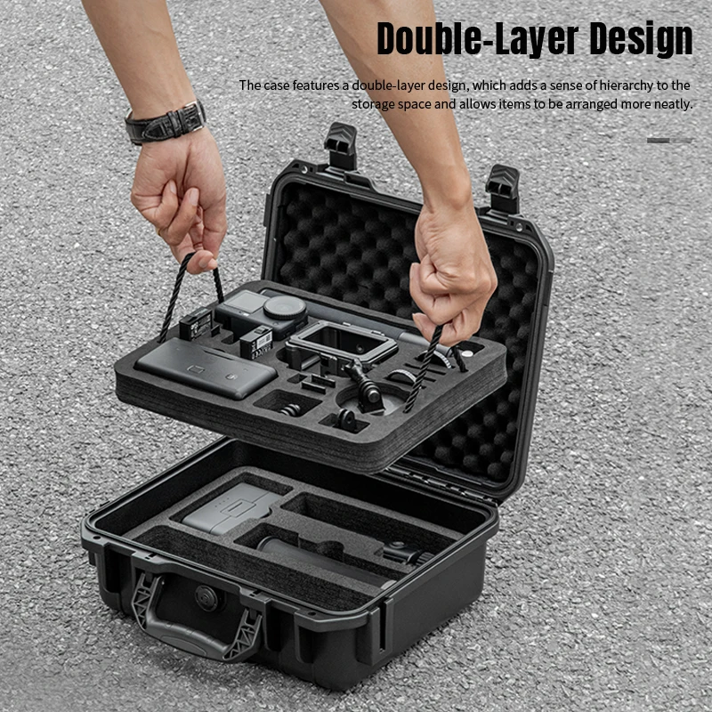 

2 Layers Portable Travel Waterproof Hard Case For DJI Osmo Action 6/5/4/3 Camera Accessory Carrying Case For Dji Action 6 Combo