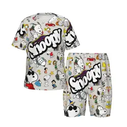 Snoopy New Summer Plus Size 4XL Pajamas Set for boys girls Nightwear