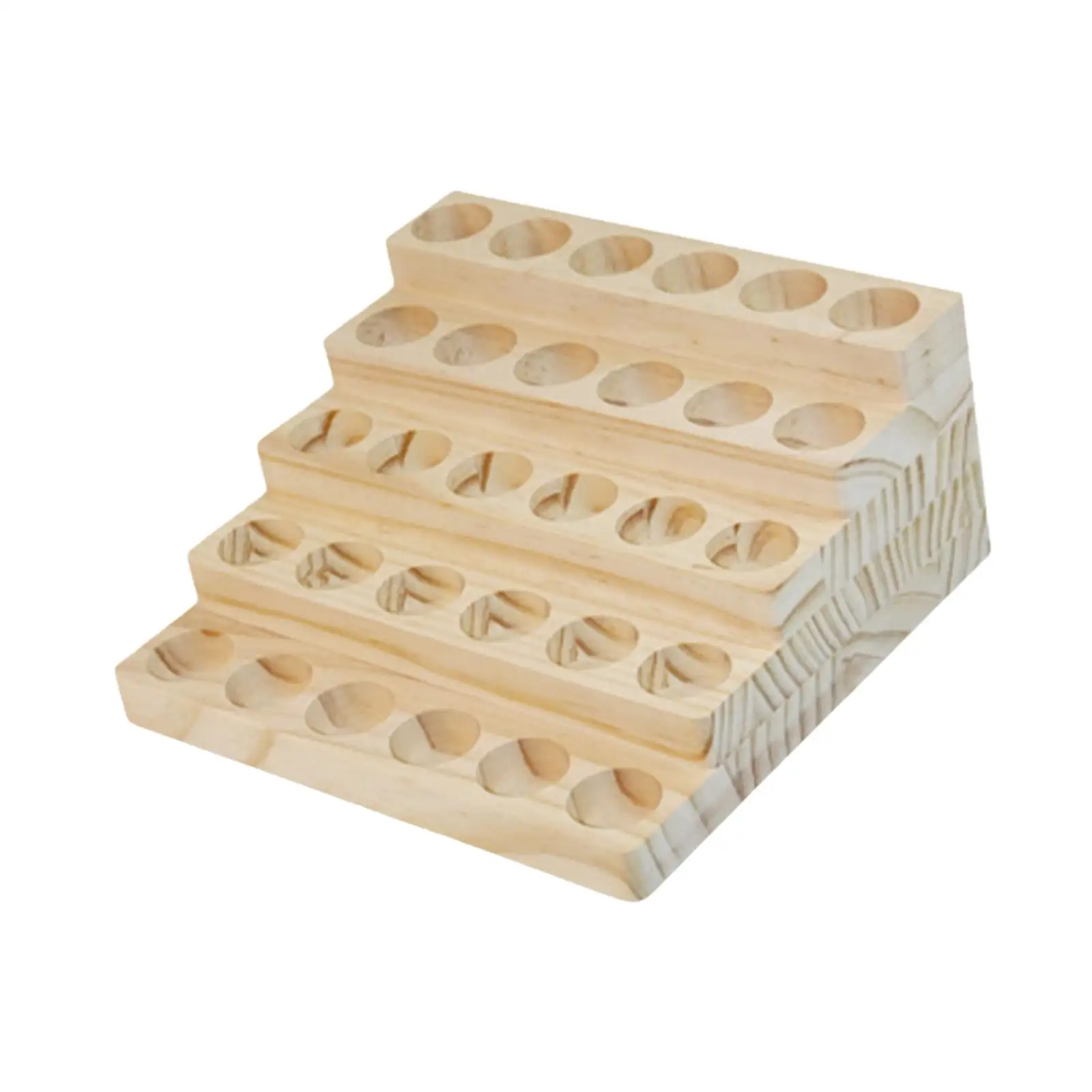5 Tiers Wooden Essential Oil Display Rack Multifunctional Essential Oil Holder Lipstick Arrangement Stand for Shop Countertop