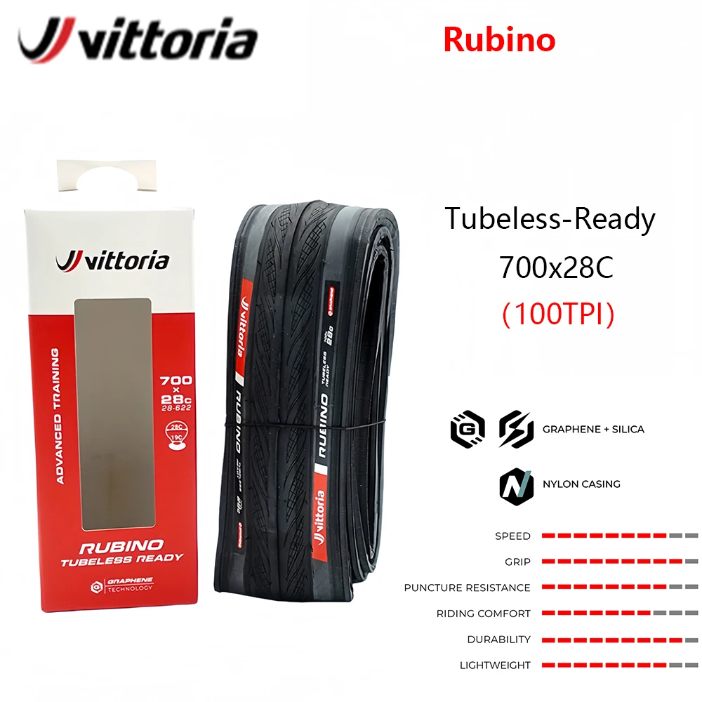 Vittoria Rubino Rennradreifen Schlauchlos 700x28C/30C Pannensicherer Faltbarer Fahrradreifen – Detail 10