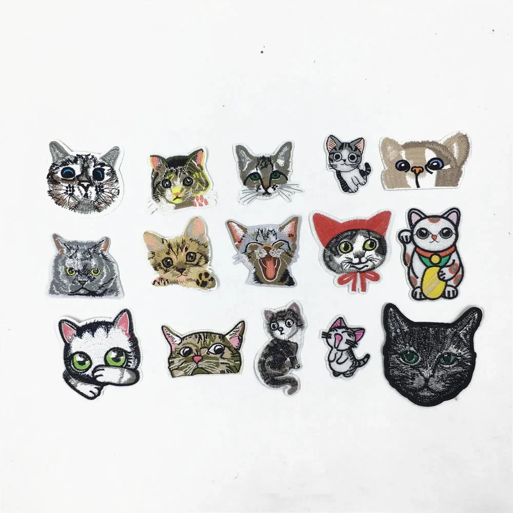 Fashion Cartoon Cat Cloth Applique Applique Clothes Pants Embroidery DIY Decorative Clothes Ironing Clothes Stickers Accessories