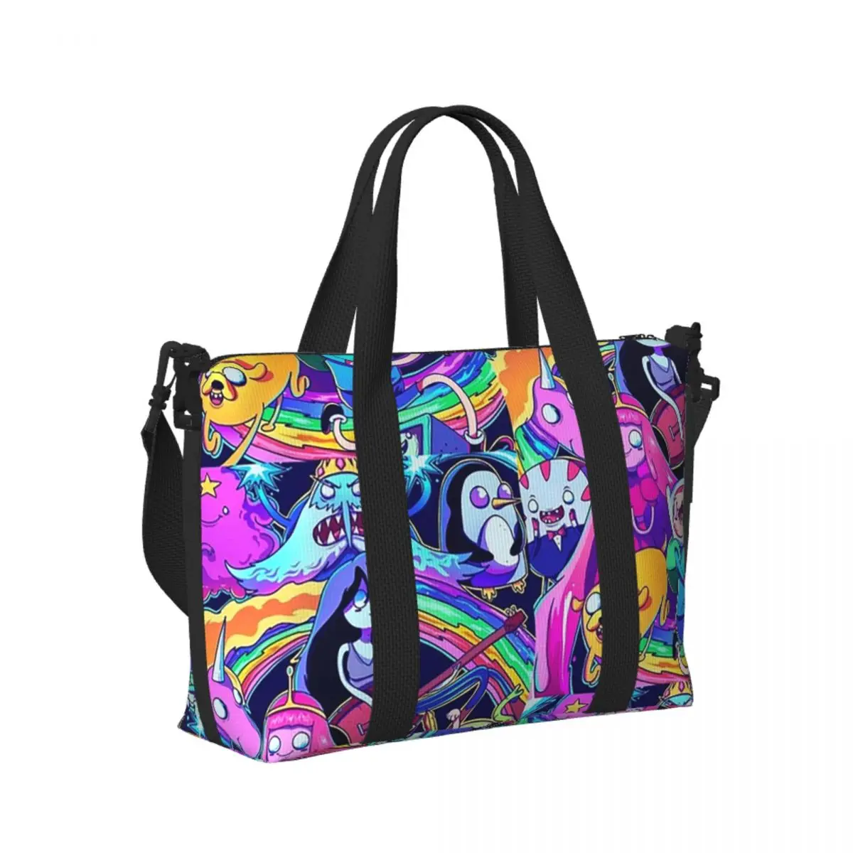 

Custom Adventure Time! Beach Travel Bag Large Capacity Tote Bags for Gym Yoga Women Shopping Duffle Shoulder Bag