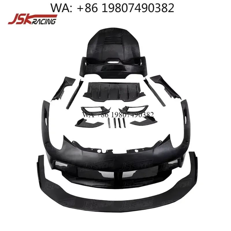 Wmwmnu For 458 Italia Prior Design Style Half Carbon Fiber Body Kit 2011-2016 Front Bumper Lip Side Skirts Rear