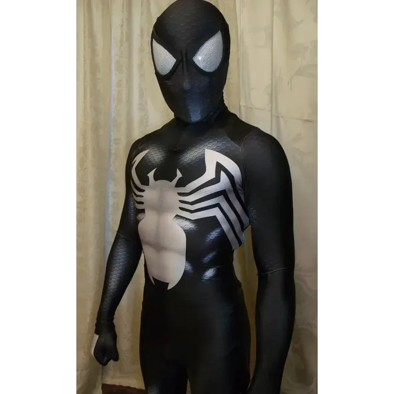 2025 New Adults  Black Costume Venom Symbiote 2 Spider cosplay SuperHero Cosplay Zentai Men Boys Male Bodysuit Party JumpSui AFF