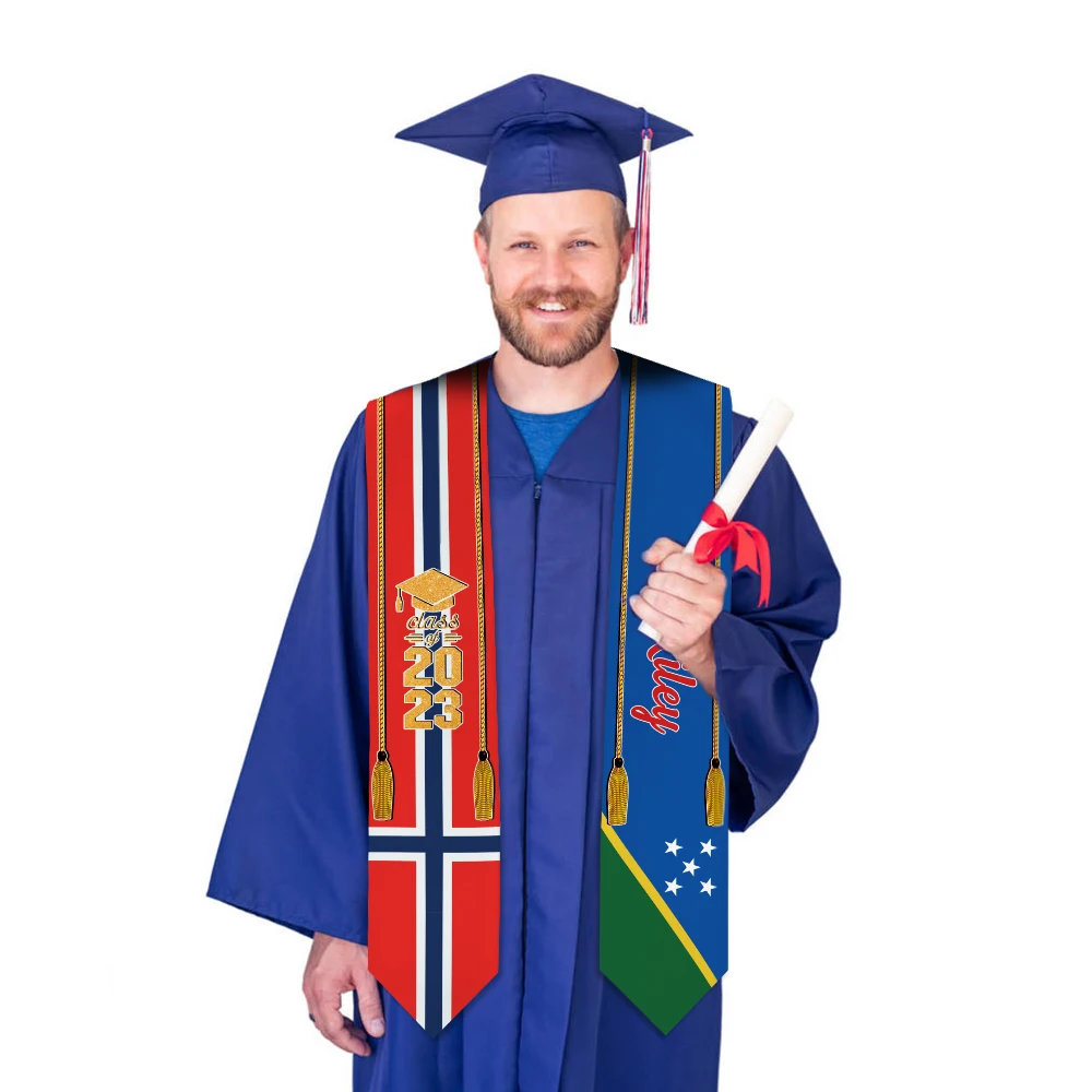 Custom Stoles for Graduation 2024 Congratulation Gifts, Personalized Country Flags Photo Sash, We are Proud of You