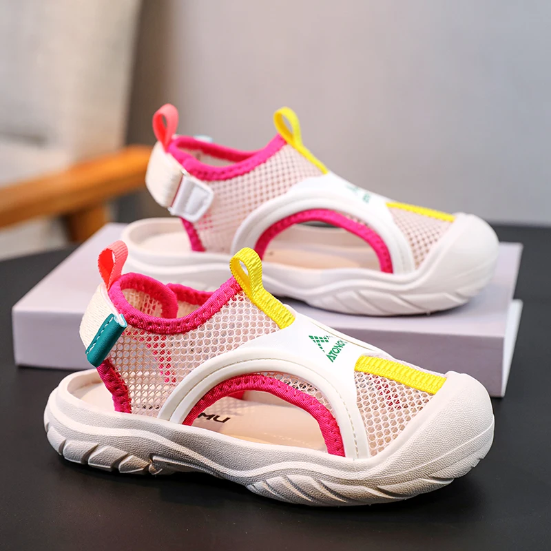 

Летние освежающие детские кроссовки с цветными блоками, дышащая повседневная обувь с сеткой, модные универсальные детские кроссовки с низким берцем