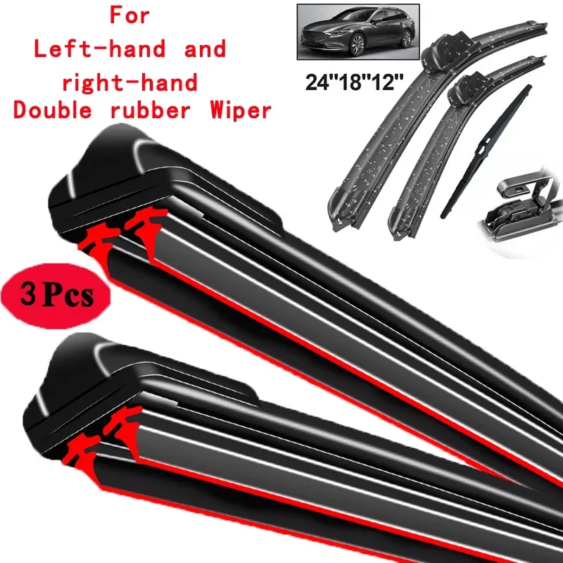 

Car Wiper Front & Rear Wiper Blades Set Kit For Mazda6 Mazda 6 GJ1 GL MK3 2012 - 2017 Windshield Windscreen Window 24"18"12"