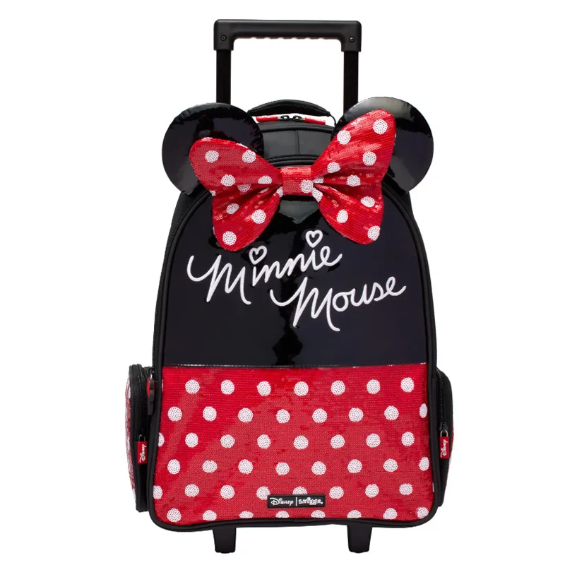 Imagem -04 - Genuine Disney Mochila Bolsa de Escola Papelaria Estudante Caneta Estudante Lunch Bolsa Presente do Miúdo Australiano Smiggle Minnie Novo