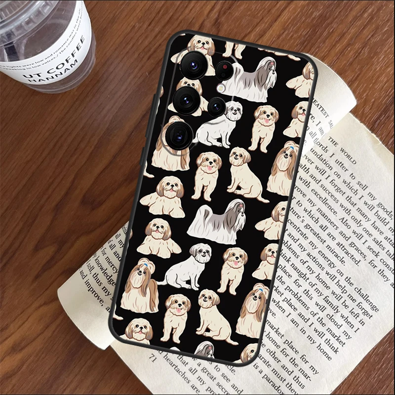 Cartoon Shih Tzu Dog Case For Samsung Galaxy S22 Ultra S21 S20 FE S9 S10 Plus Note 10 20 S23 Ultra Back Cover