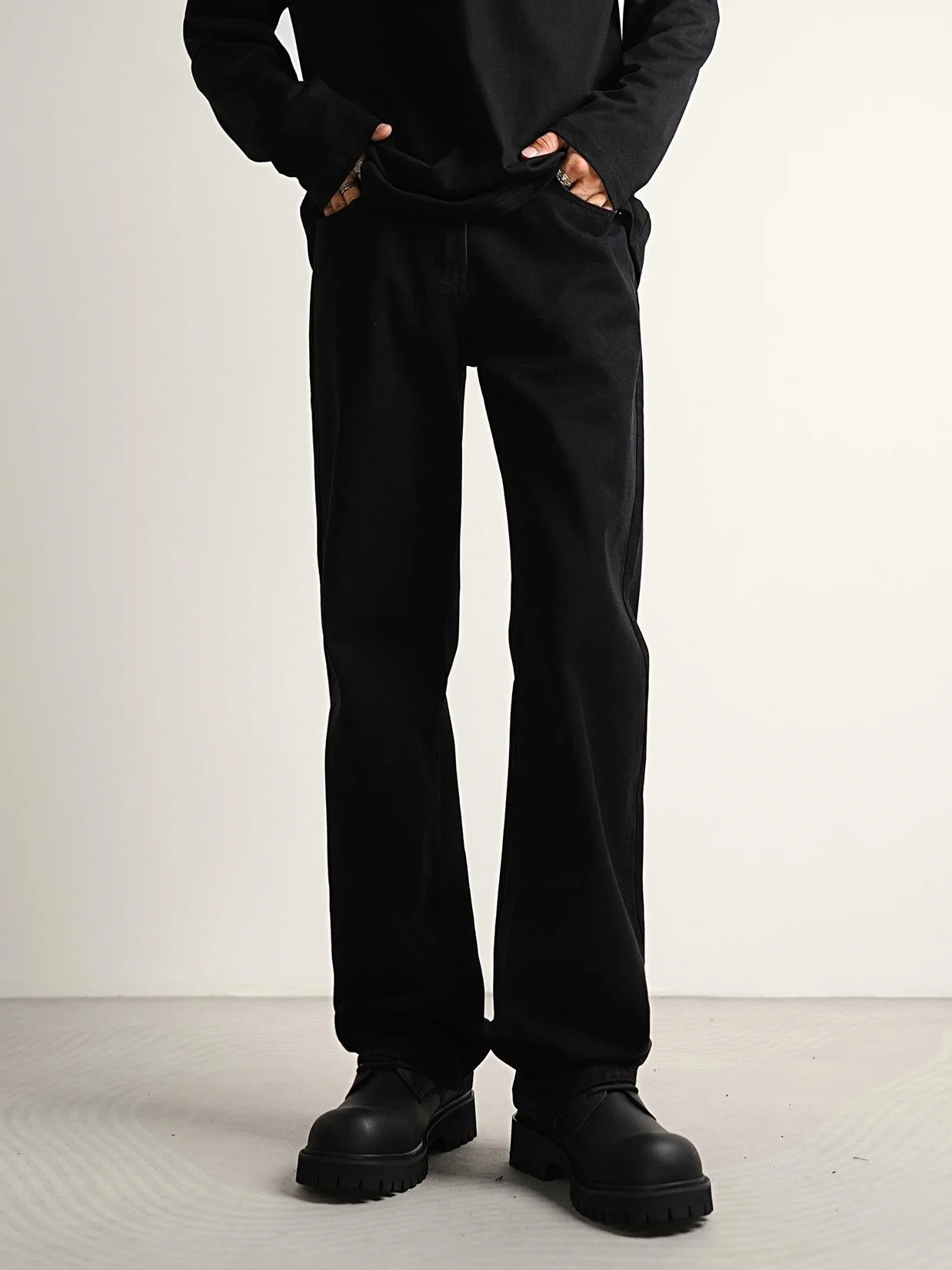 

Джинсы американского дизайна Pure Bla с широкими штанинами и микро-клешем, унисекс, осенне-зимние, свободные, прямые, повседневные, длинные брюки