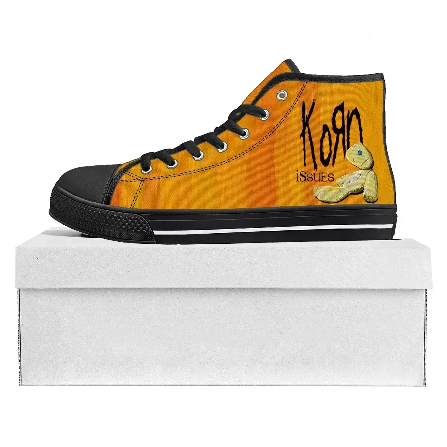 

Korn Rock Band High Top High Quality Sneakers Mens Womens Teenager Canvas Sneaker 3D Print Casual Couple Shoes Custom Shoe Black