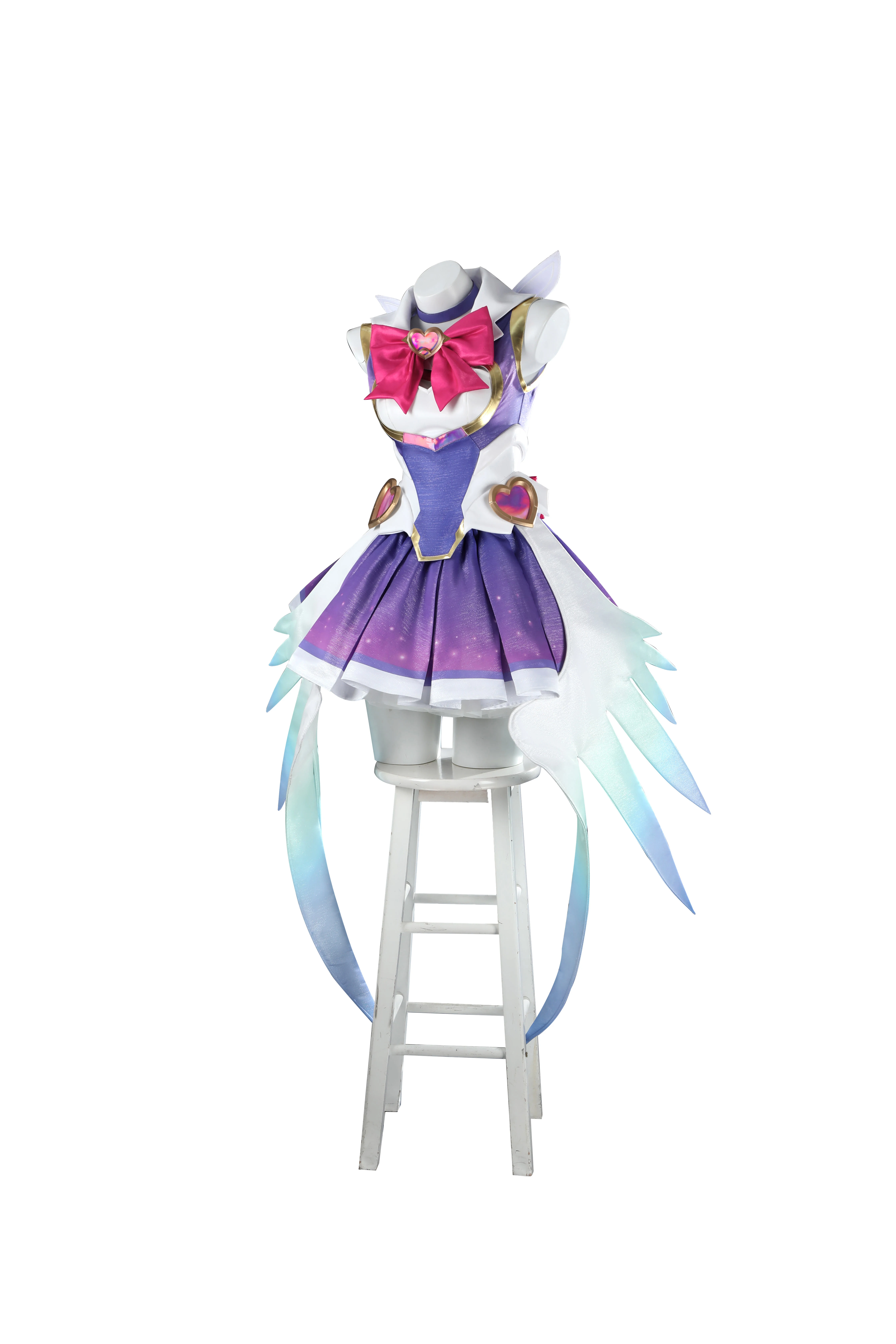 زي تنكري للفتيات السحرية من Game OW Kiriko فستان نسائي لطيف أرجواني مع جوارب وربطة عنق للهالوين ملابس المسرح التنكرية