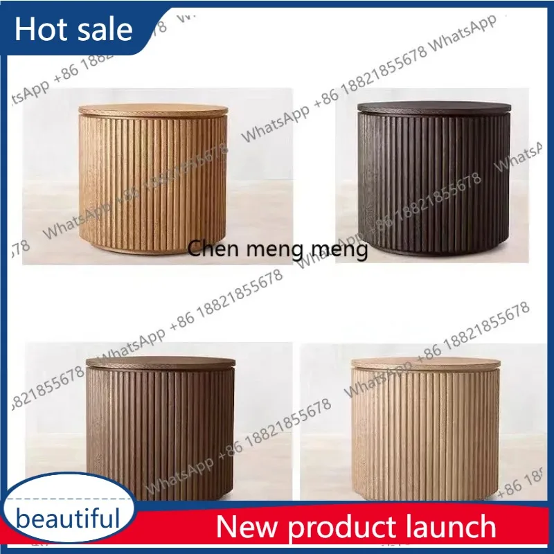 

A50 круглый журнальный столик из цельного дерева для гостиной, круглый журнальный столик в сельском стиле, круглый журнальный столик в стиле ретро, современная простая маленькая квартира