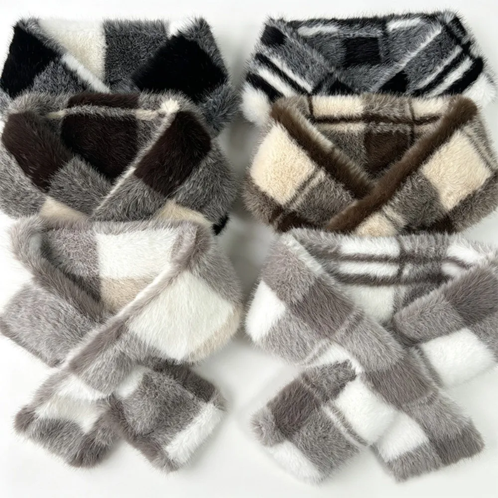 novo-cachecol-de-inverno-em-pele-sintetica-chapeu-macio-e-quente-de-la-de-vison-cachecol-xadrez-chapeu-bucket-fofo-para-mulheres