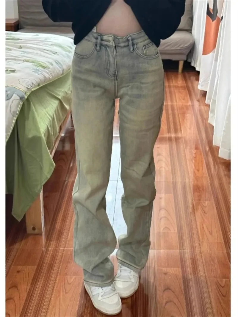 

American Retro Narrow Straight Leg Jeans For Womens Spring Autumn 2025 New High Waisted Slim Fit Slim and Slightly Elastic Pants