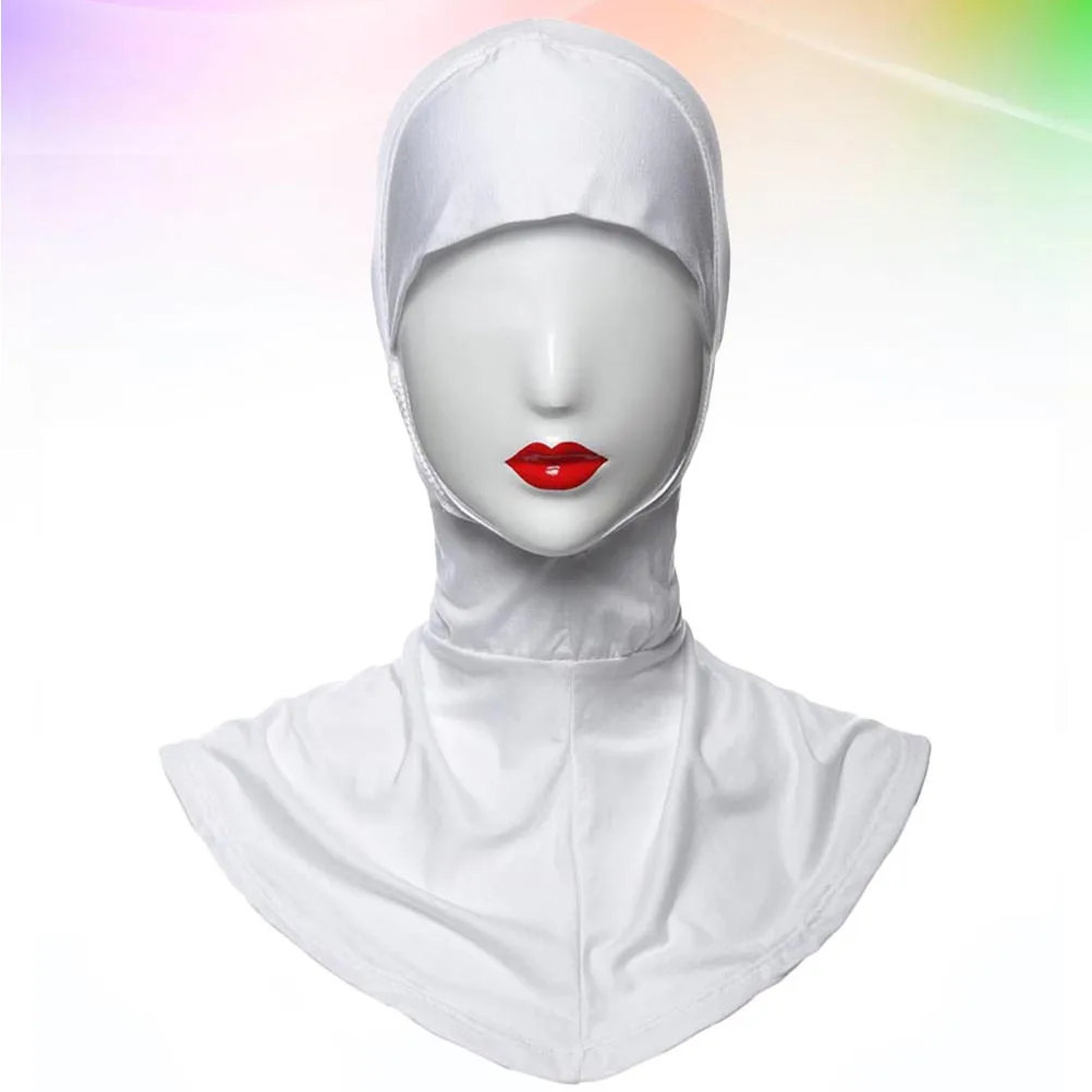 

Muslim Hijab Cap Solid Black Full Cover Adjustable Inner Hijab Lightweight Breathable Modal Fabric Seamless Stretchable