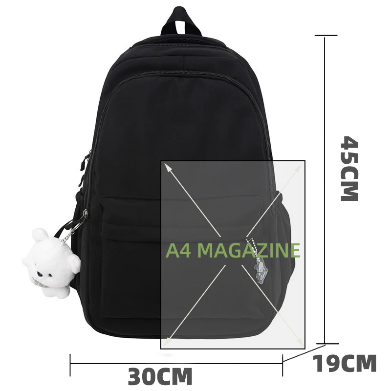 Cat Black Pink Backpack Student Letter Book Bag Girl Laptop School Bag Teenage Travel Bag Rucksack Unisex College Computer Bag