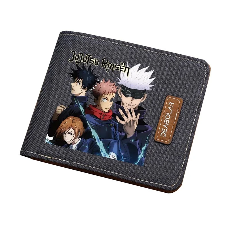 anime jujutsu kaisen cartoon Wallet Women Men canvas wallet boys Girls coin cartoon purse teenagers Money Bag Short wallet