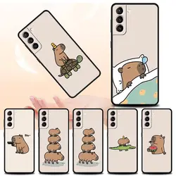Cute Capybara Phone Case For Samsung Galaxy S24 S23 S22 Ultra S20 S21 FE 5G S10 S9 Plus S10E S8 S7 Edge Soft Silicone Cover