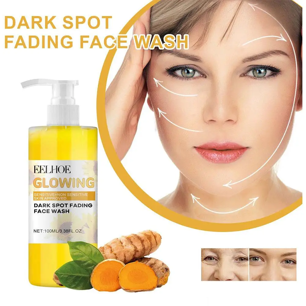 100ML Turmeric Cleanser Anti Acne Oil Control Blackhead Foam Skin Cleanser Cleansing Remover Rejuvenation Brightening Face H0L3