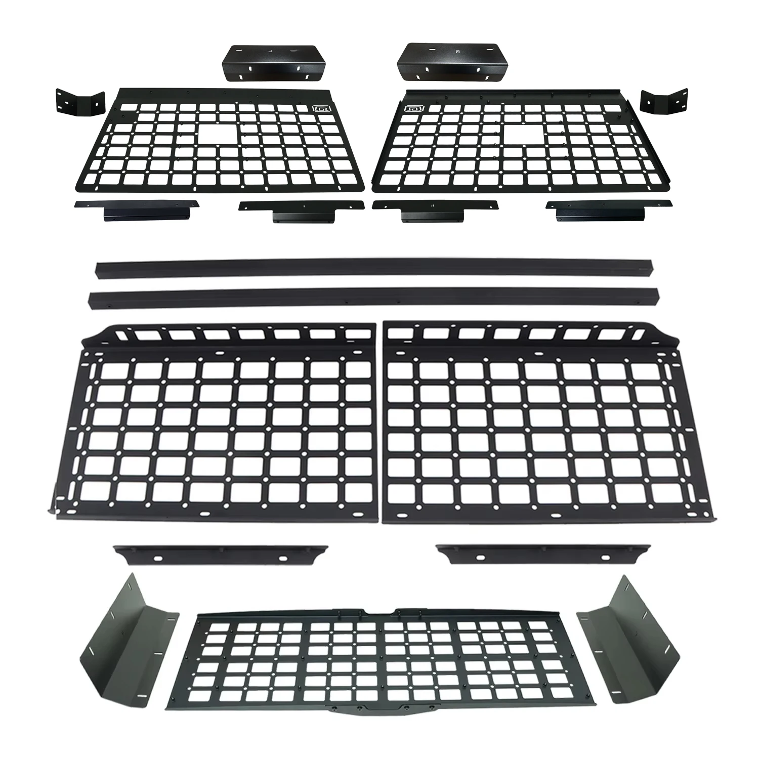 CGZ لسيارة جيب رانجلر JK 2dr 2007-2017 لوحة مولي رف خلفي لصندوق السيارة لوحة السقف رفوف Debri منظمو البضائع 1 مجموعة