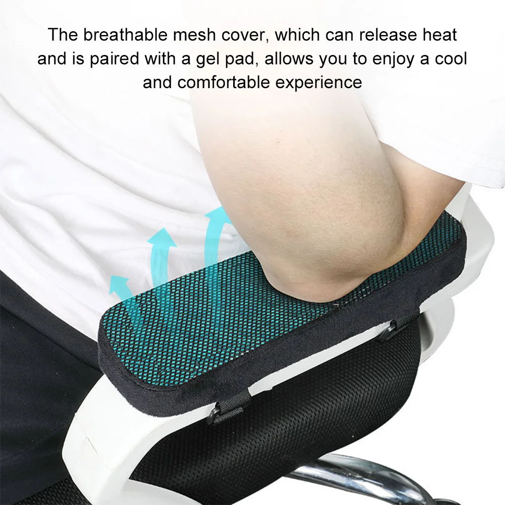 1Pair Chair Armrest Cooling Gel Cushions Elbow Pillow Pressure Relief Office Chair Gaming Chair Armrest with Memory Armrest Pads