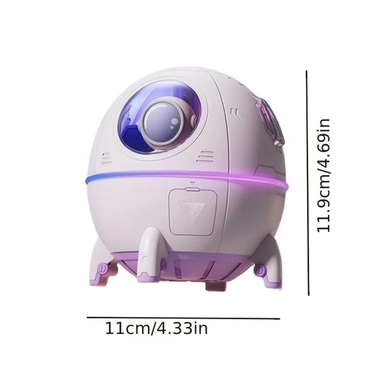 Humidificador de aire de cápsula espacial recargable de 220ML, difusor de agua de aromaterapia de niebla fría ultrasónico USB con astronauta de luz Led