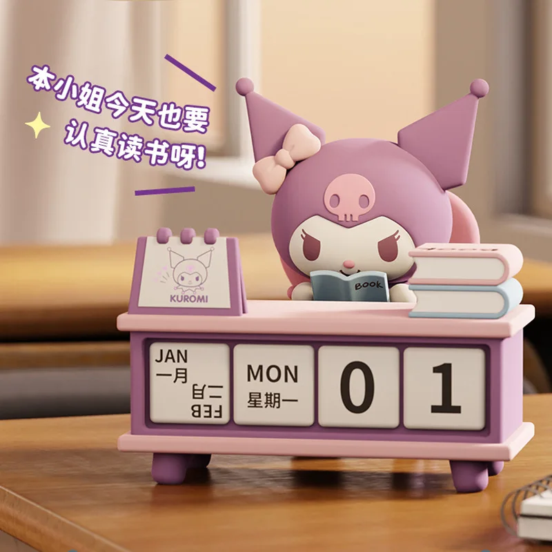 Sanrio Kuromi Pochacco Desk Calendar Series Ornaments Cute Pacha Dog Tabletop Ornaments Birthday For Children New Year Gift