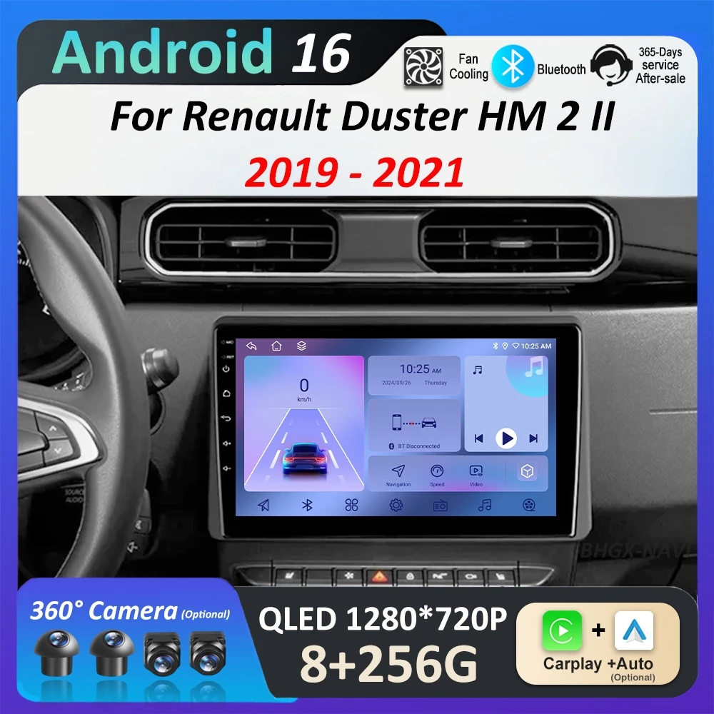 

for Renault Duster HM 2 II 2019 - 2021 Car Radio Multimedia Player Android OS 4G DSP Stereo WiFi Bluetooth HD Screen Auto Tools