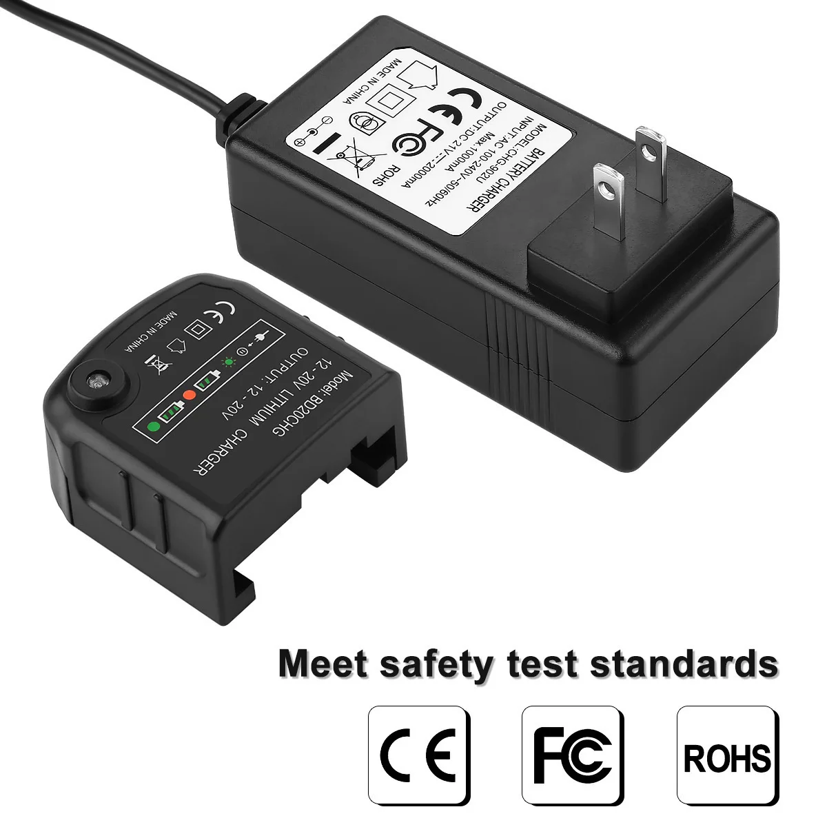블랙 앤 데커용 충전기 시리즈 리튬 이온 충전식 배터리 교체, 전동 공구, LBXR20, LB20, 12V, 14.4V, 18V, 20V